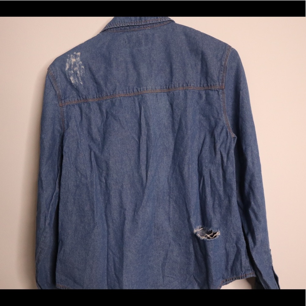Women Jean Flannel With Rips - Picture 3 of 9